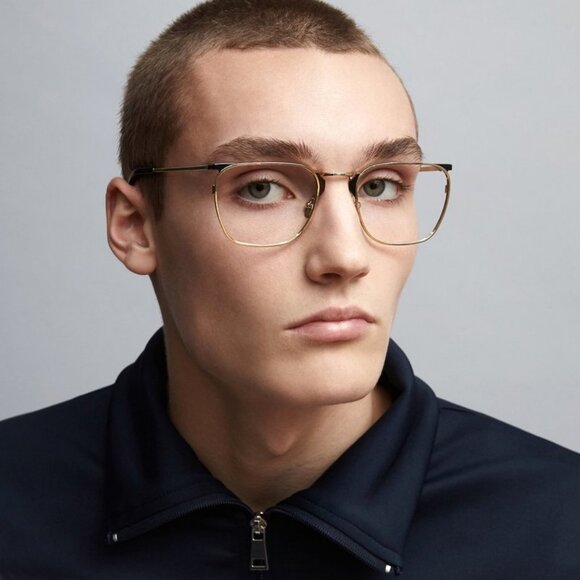 ZANZAN Libero Gold Eyeglasses Designer Discontinued made in Italy Like New main image 4